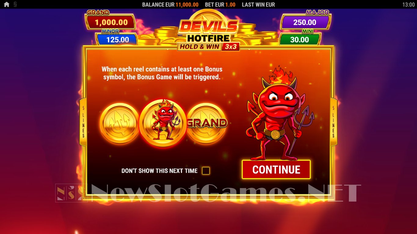 Devils HotFire Hold & Win Slot Demo Image