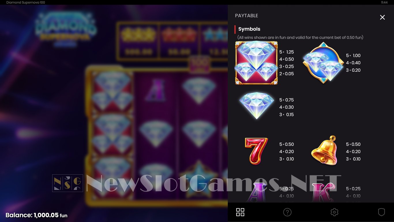 Diamond Supernova 100 Slot Slot Image in Demo - pic. 5
