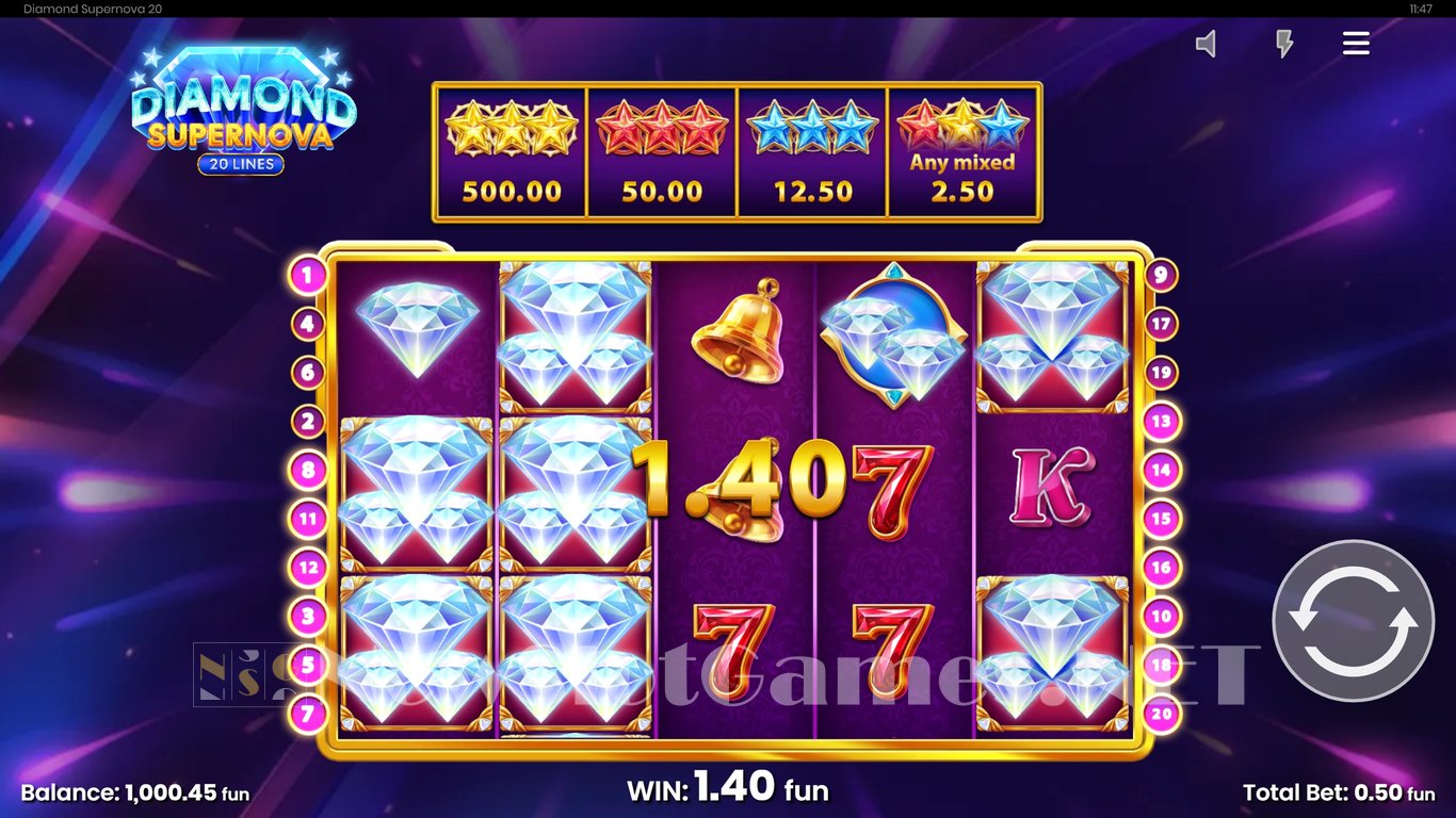 Diamond Supernova 20 Slot Demo Image