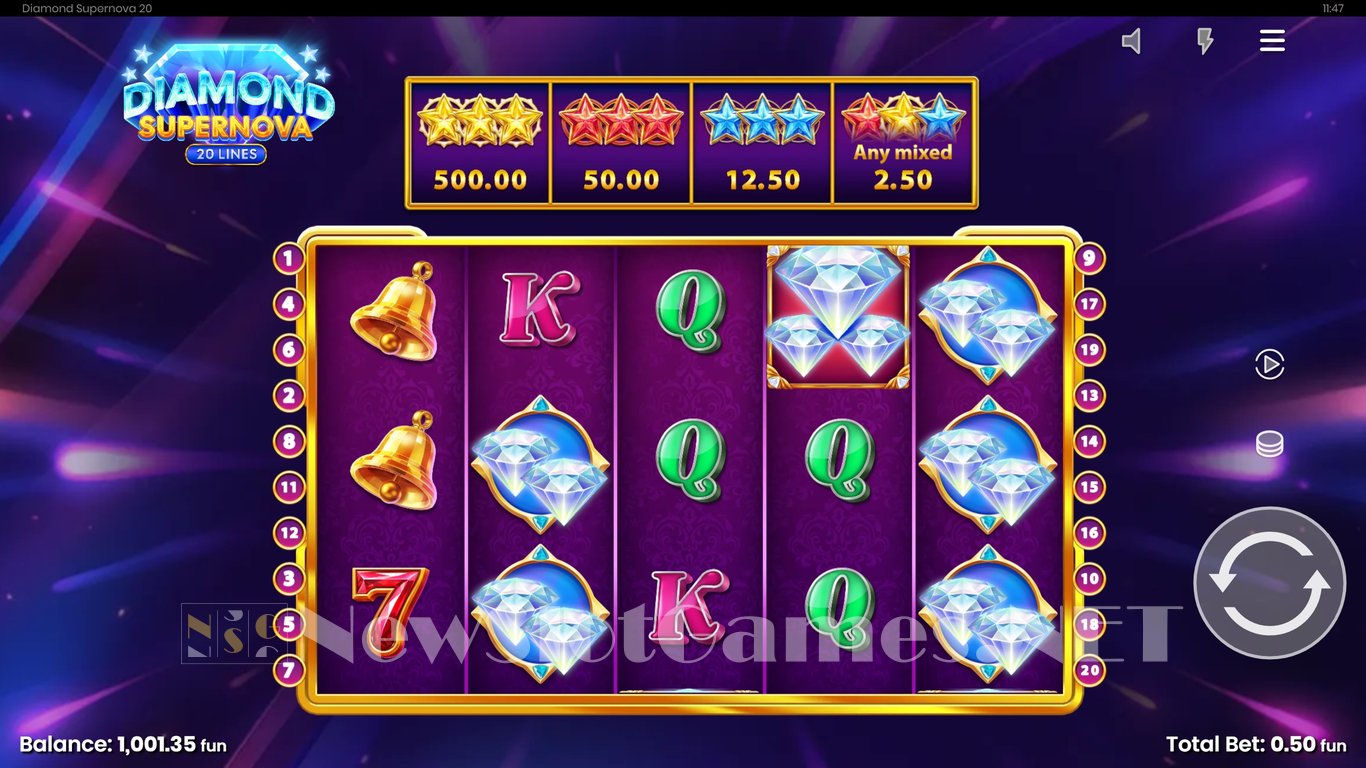 Diamond Supernova 20 Slot Slot Image in Demo - pic. 2