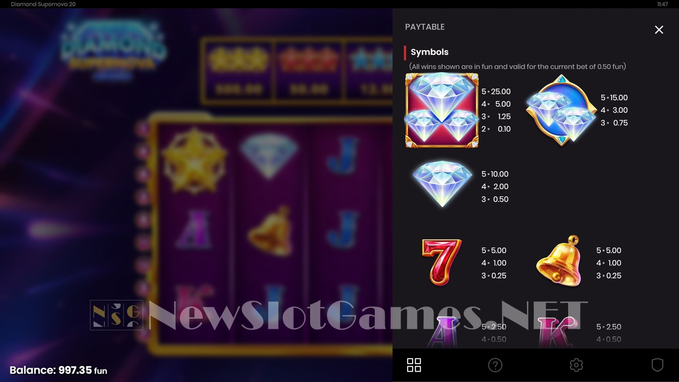 Diamond Supernova 20 Slot Slot Image in Demo - pic. 4