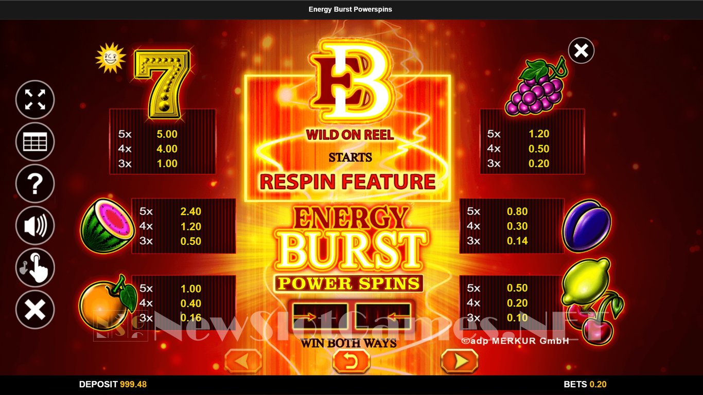 Energy Burst Power Spins Slot Slot Image in Demo - pic. 5