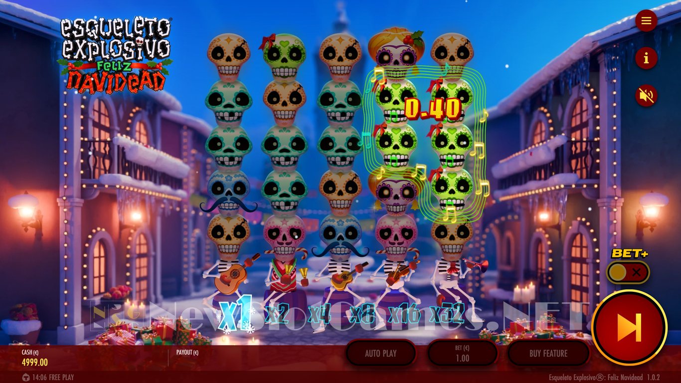 Esqueleto Explosivo Feliz Navidead Slot Demo Image