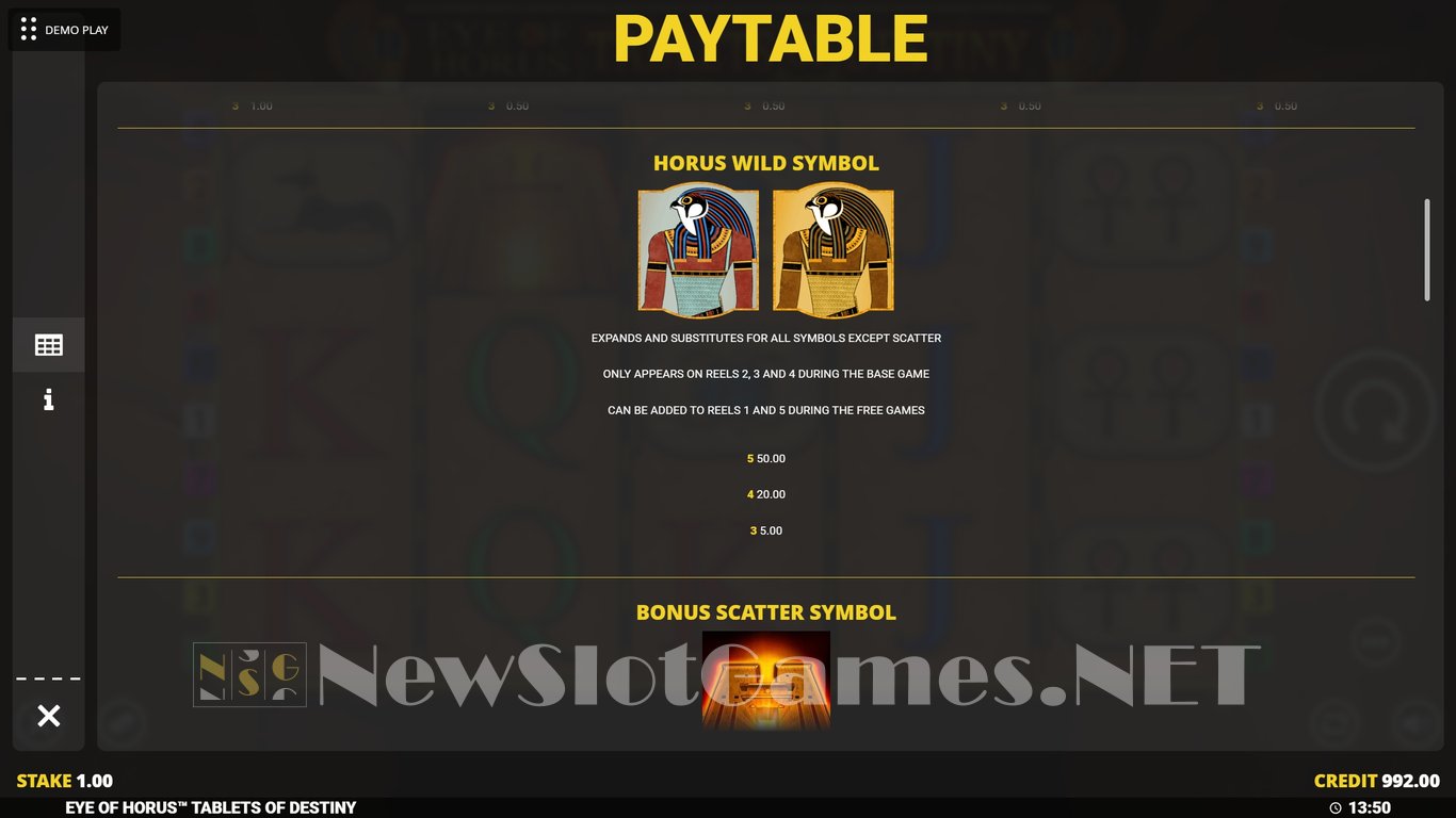 Eye of Horus Tablets of Destiny Megaways Slot Slot Image in Demo - pic. 5