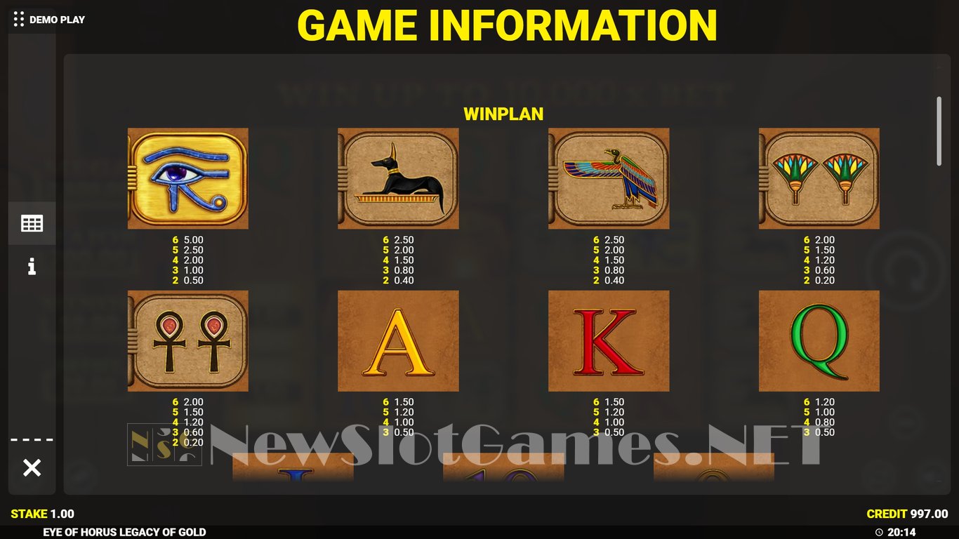 Eye of Horus Legacy of Gold Slot Slot Image in Demo - pic. 9