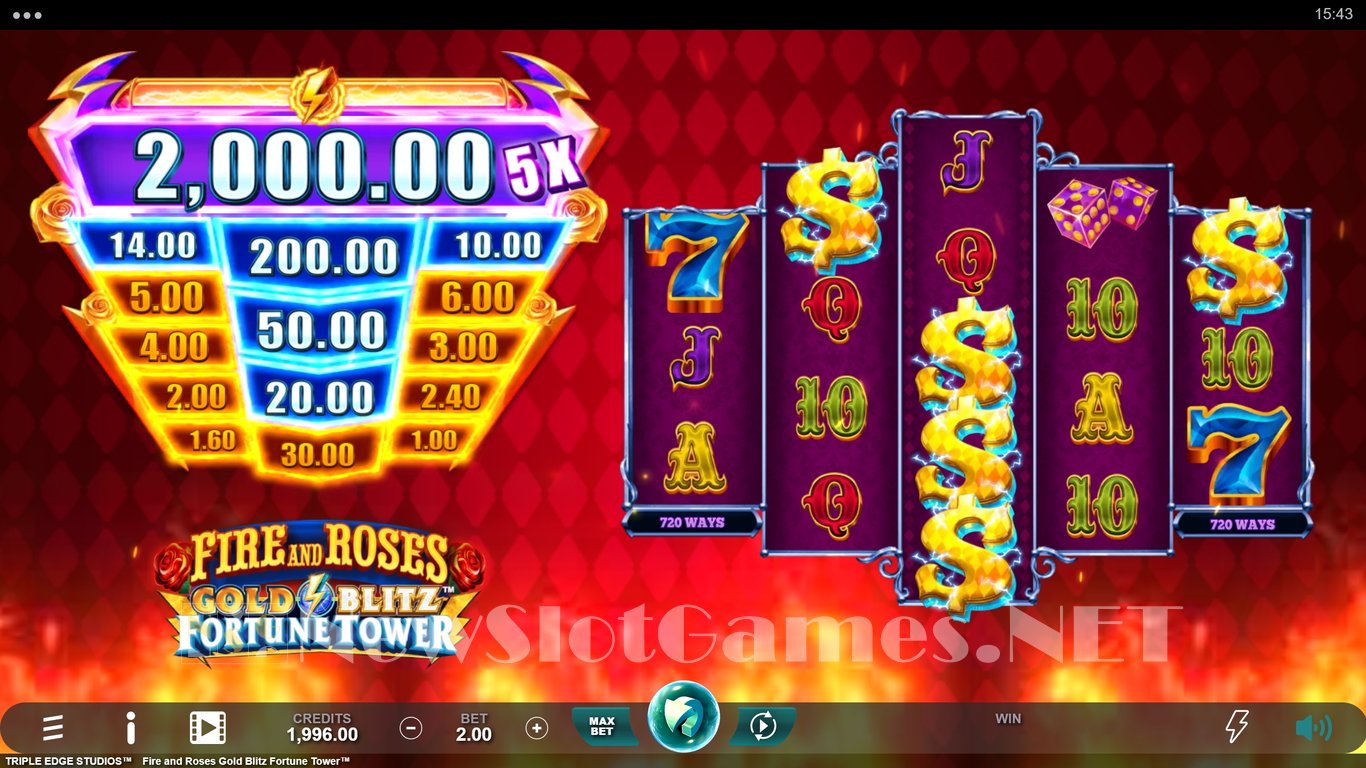 Fire and Roses Gold Blitz Fortune Tower Slot Slot Image in Demo - pic. 2