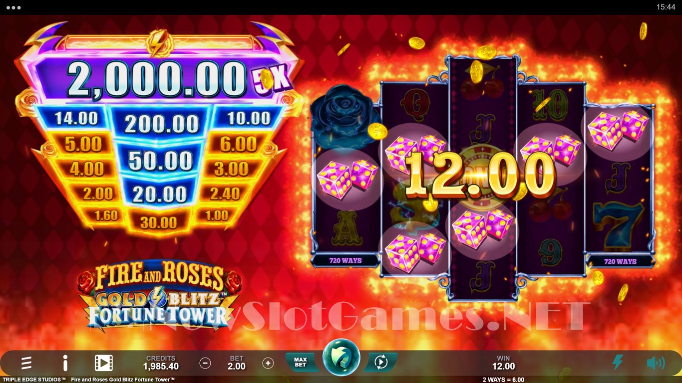 Fire and Roses Gold Blitz Fortune Tower Slot Slot Image in Demo - pic. 5