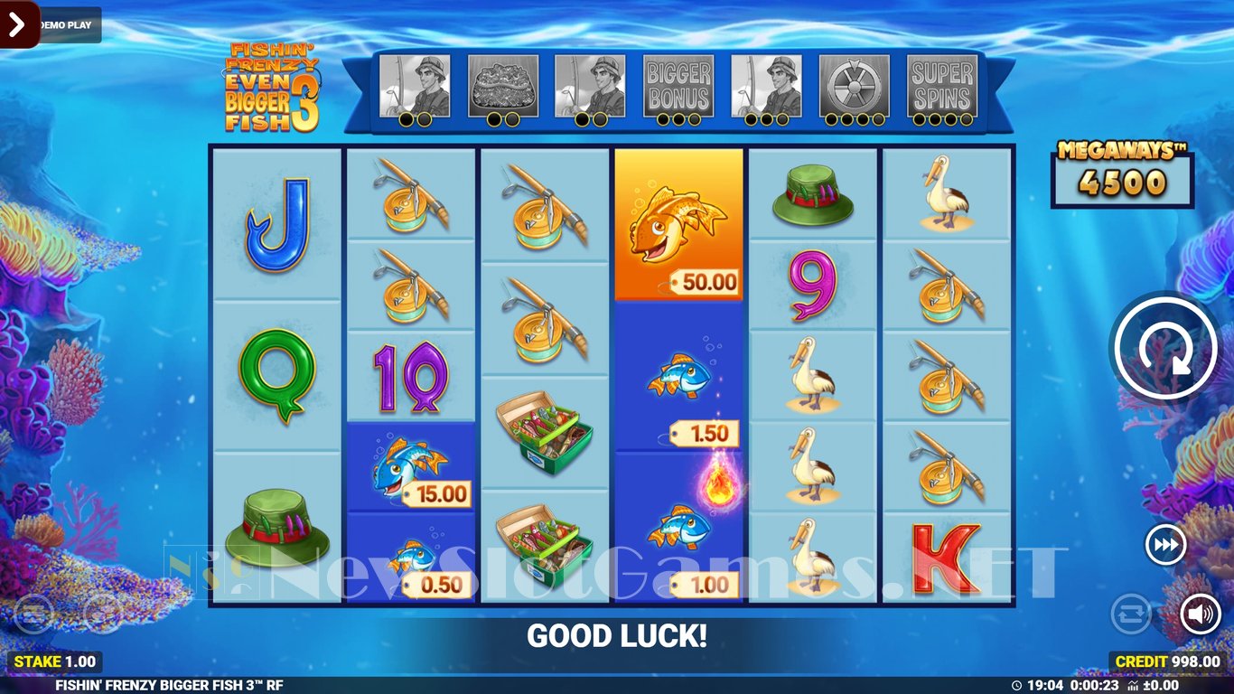 Fishin Frenzy Even Bigger Fish 3 Slot Demo Image