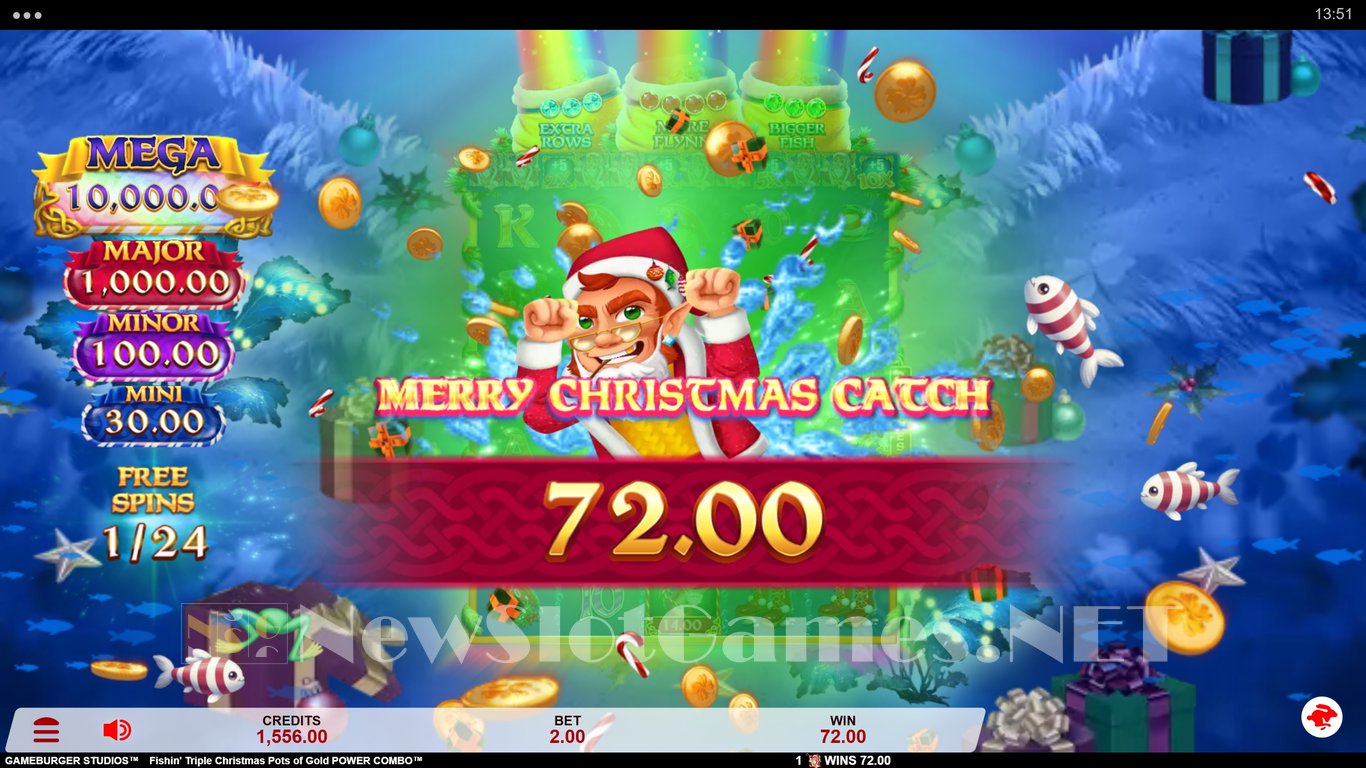 Fishin Triple Christmas Pots of Gold Power Combo Slot Slot Image in Demo - pic. 8