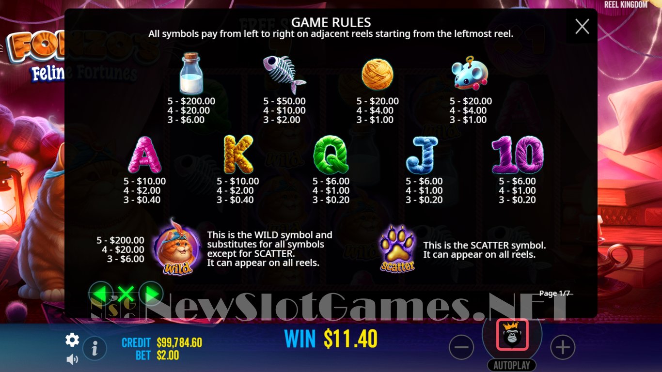 Fonzos Feline Fortunes Slot Slot Image in Demo - pic. 12