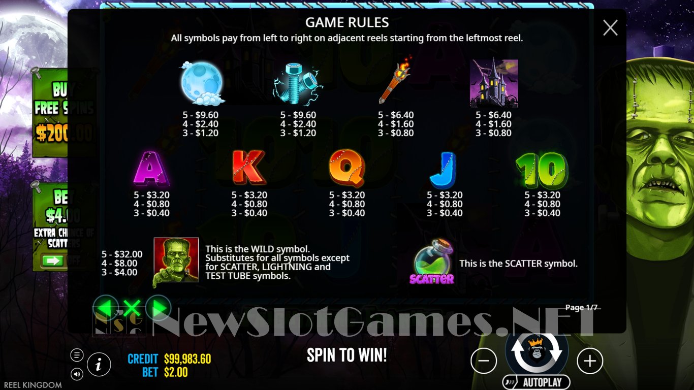 Frightening Frankie Slot Slot Image in Demo - pic. 5