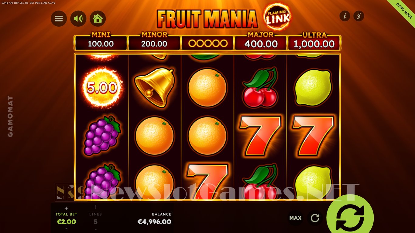 Fruit Mania Flaming Link Slot Demo Image