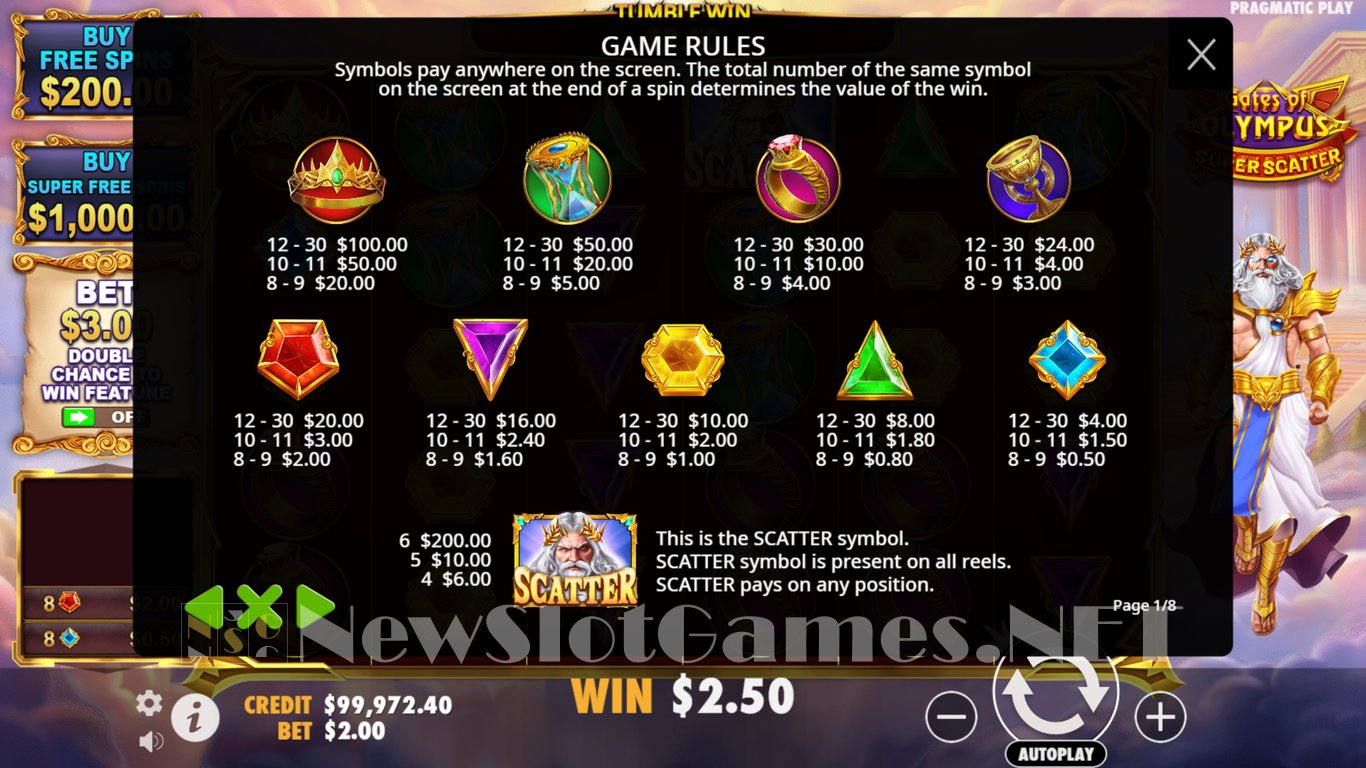 Gates of Olympus Super Scatter Slot Slot Image in Demo - pic. 14
