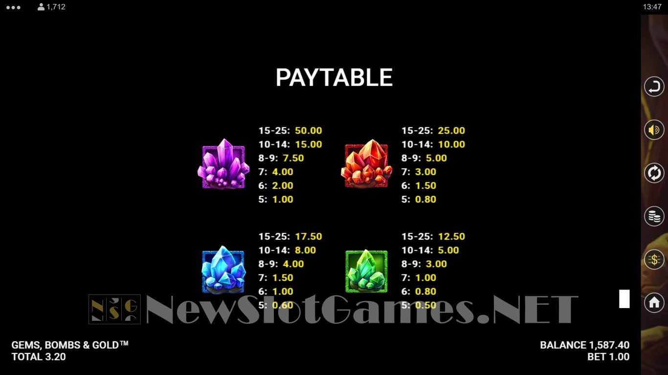 Gems, Bombs & Gold Slot Slot Image in Demo - pic. 5