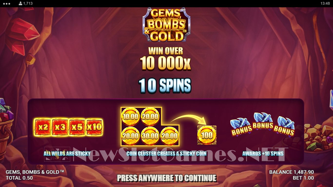 Gems, Bombs & Gold Slot Slot Image in Demo - pic. 8