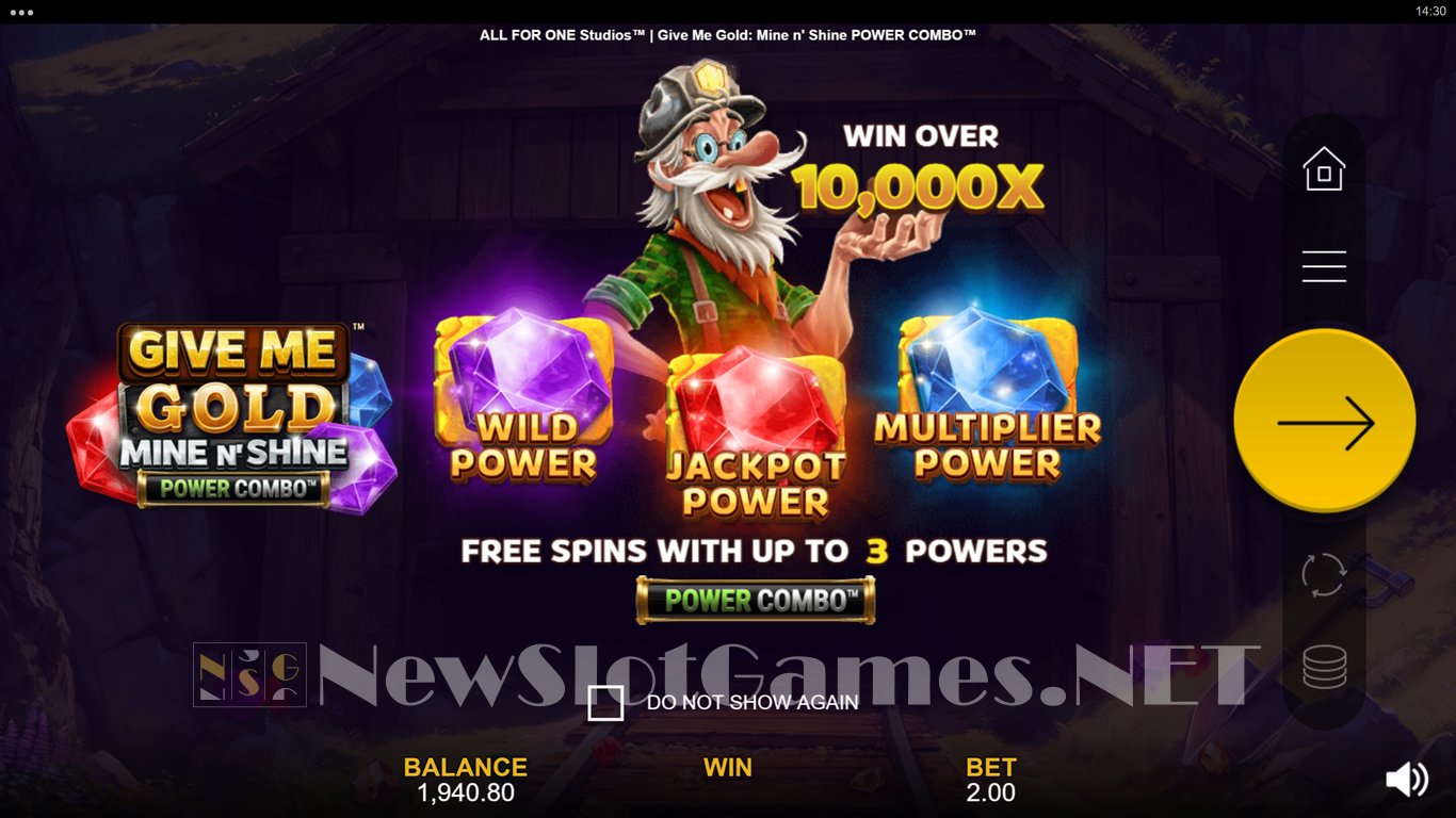Give Me Gold Mine n Shine Power Combo Slot Demo Image
