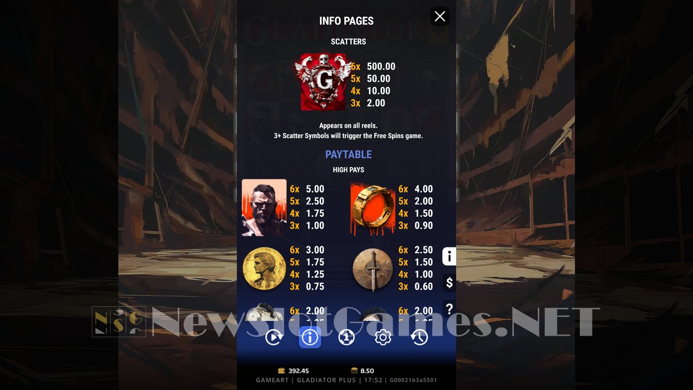 Gladiator+ Slot Slot Image in Demo - pic. 12
