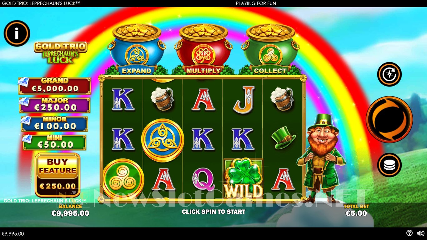 Gold Trio Leprechauns Luck Slot Demo Image