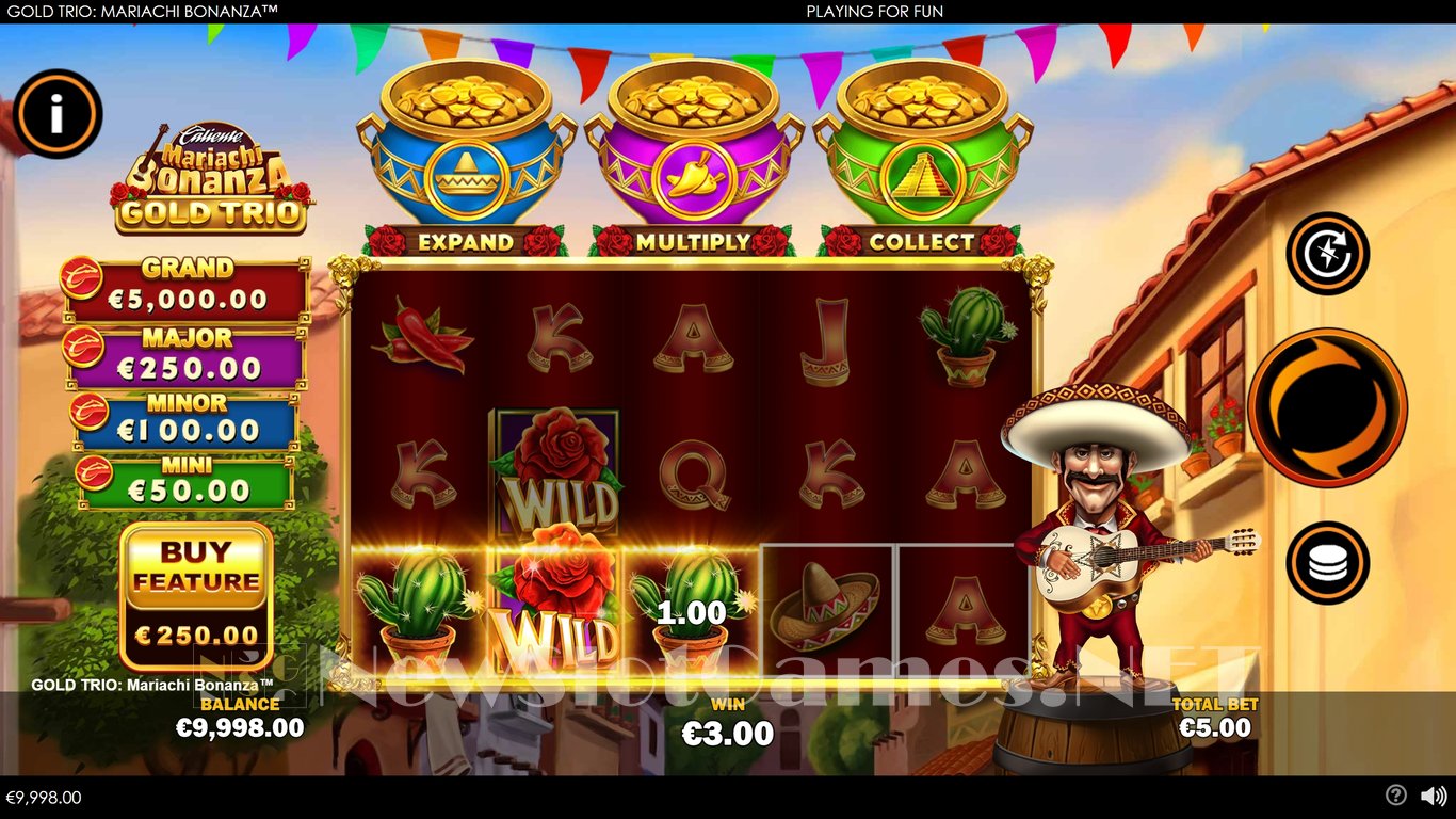 Gold Trio Mariachi Bonanza Slot Demo Image