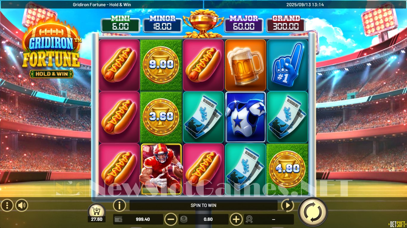 Gridiron Fortune Hold & Win Slot Demo Image