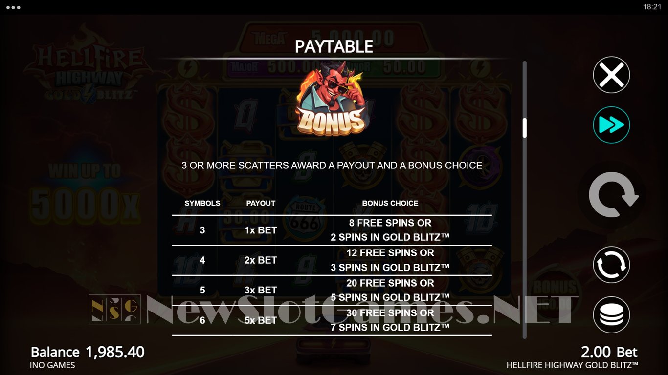 Hellfire Highway Gold Blitz Slot Slot Image in Demo - pic. 7