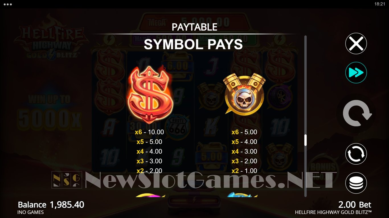 Hellfire Highway Gold Blitz Slot Slot Image in Demo - pic. 8