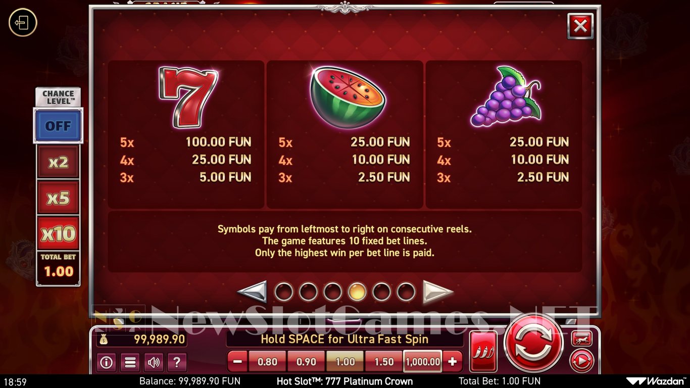 Hot Slot 777 Platinum Crown Slot Slot Image in Demo - pic. 7
