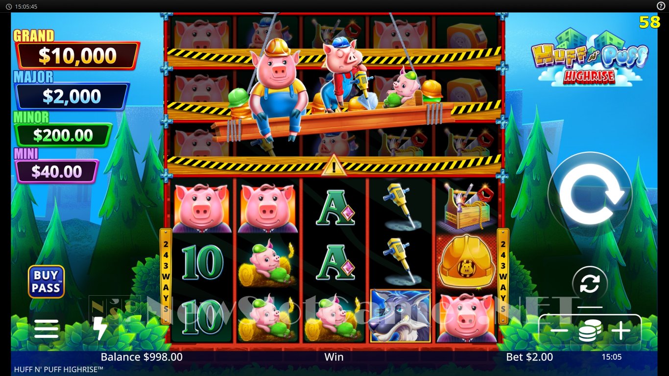 Huff N Puff Highrise Slot Demo Image