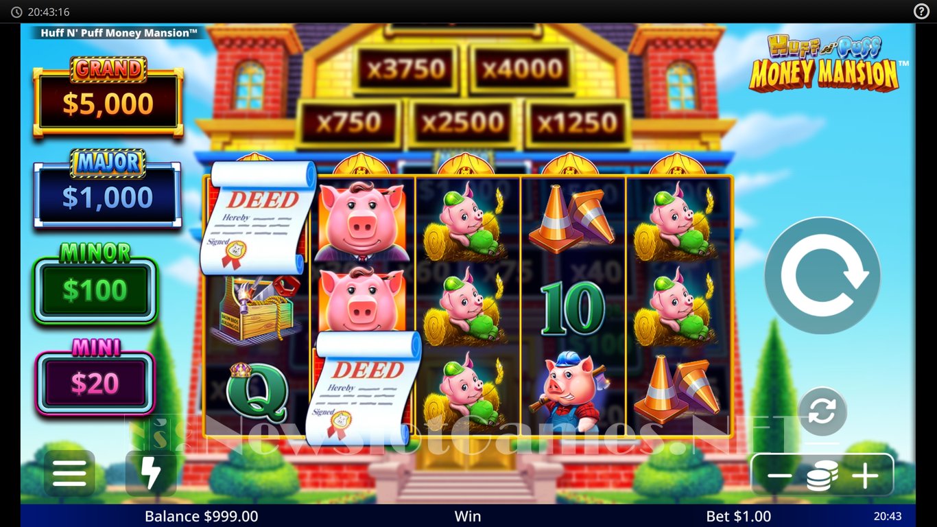 Huff N Puff Money Mansion Slot Demo Image