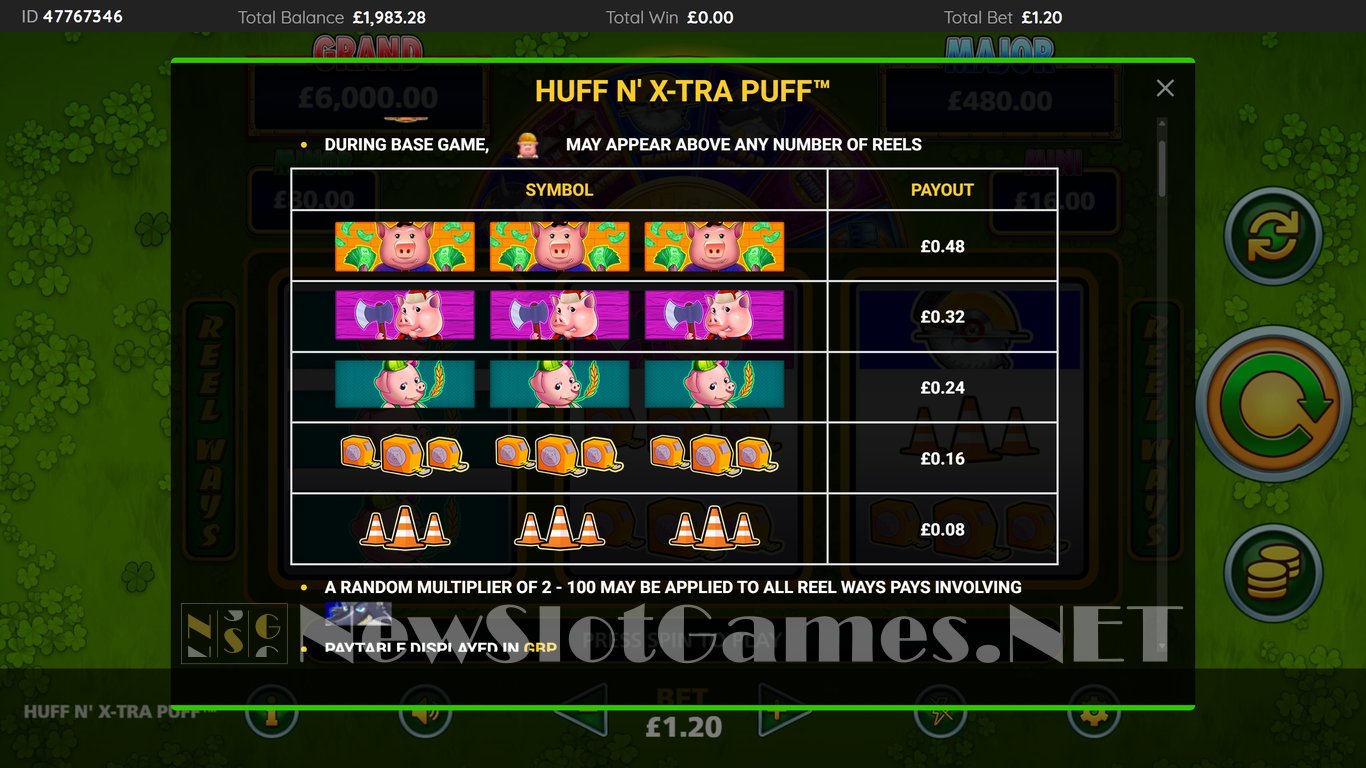 Huff N Xtra Puff Slot Slot Image in Demo - pic. 5