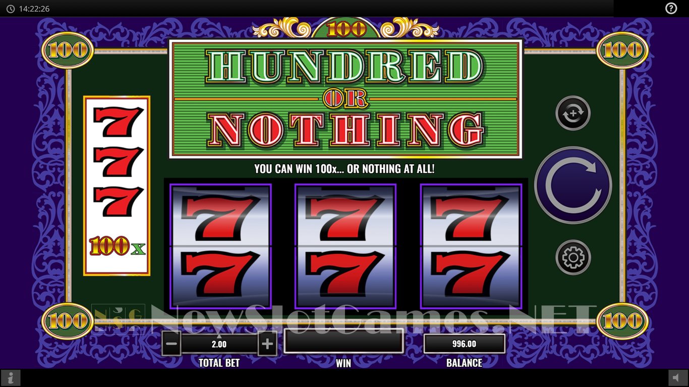Hundred or Nothing Slot Demo Image