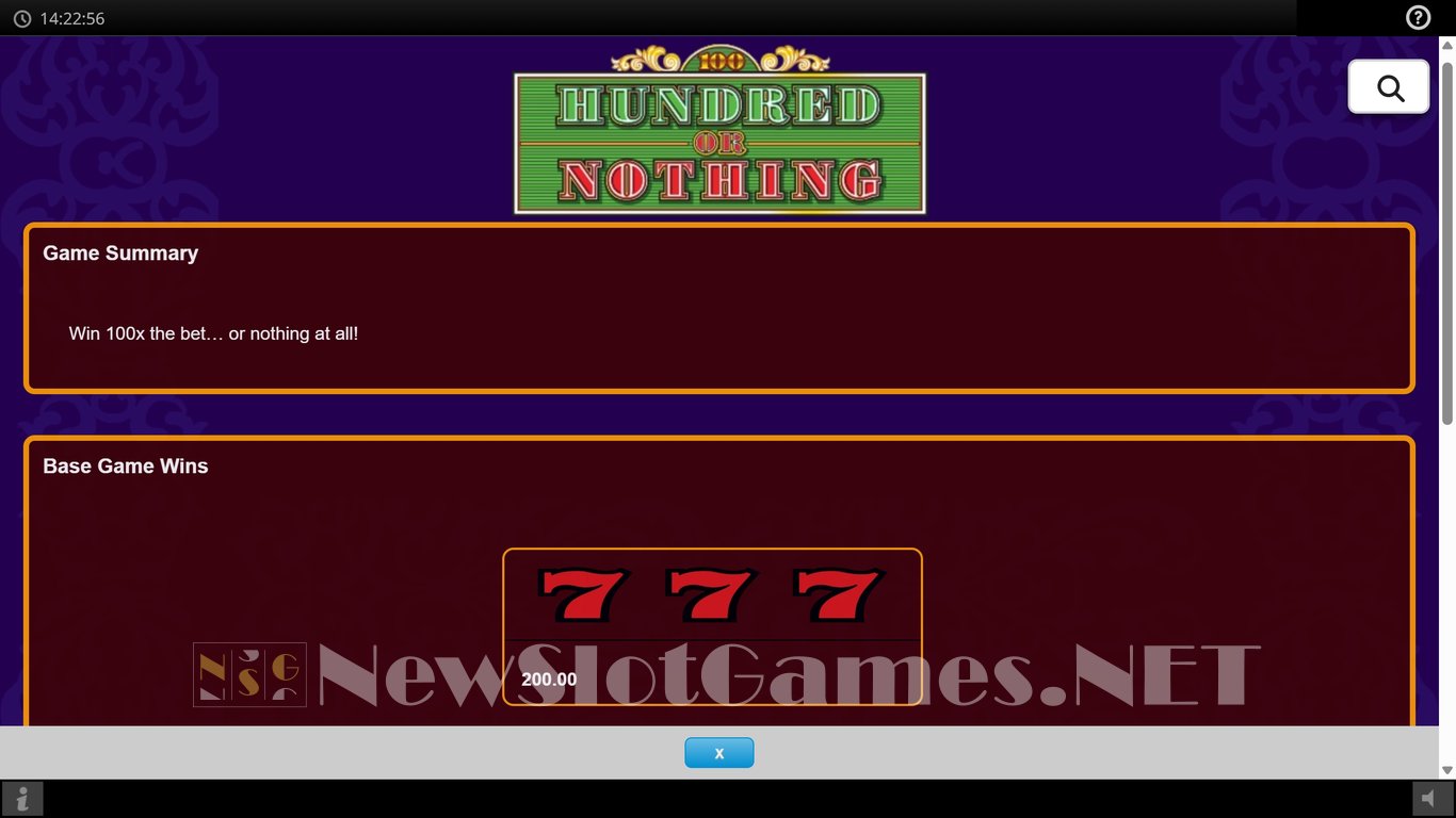 Hundred or Nothing Slot Slot Image in Demo - pic. 3