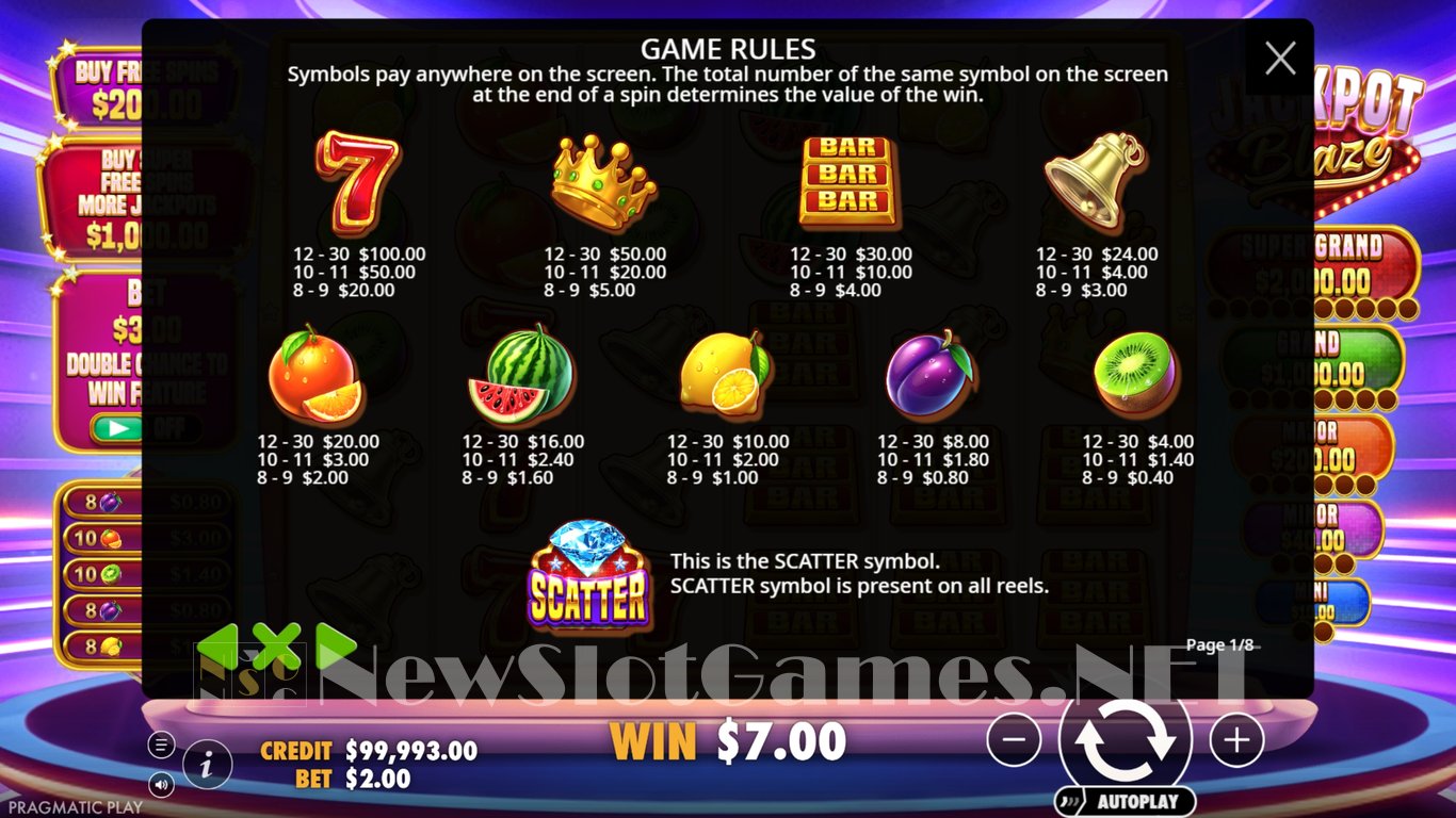 Jackpot Blaze Slot Slot Image in Demo - pic. 5