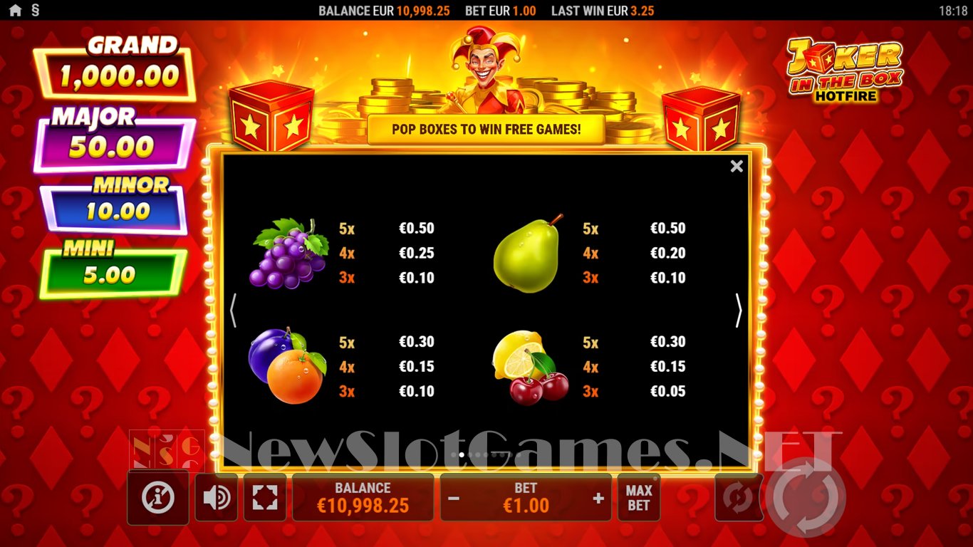 Joker in the Box Hotfire Slot Slot Image in Demo - pic. 5