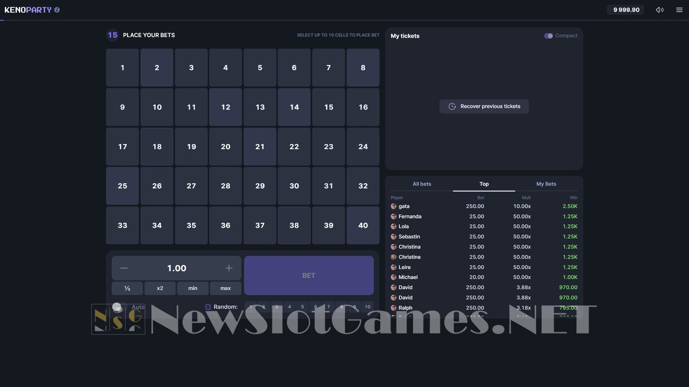 Keno Party Game Slot Image in Demo - pic. 2