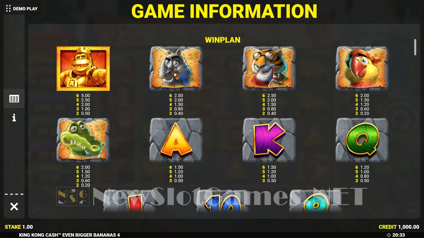 King Kong Cash Even Bigger Bananas 4 Slot Slot Image in Demo - pic. 6