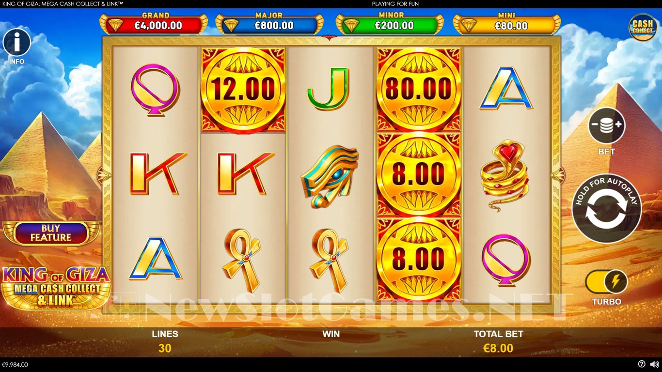 King of Giza Mega Cash Collect & Link Slot Demo Image