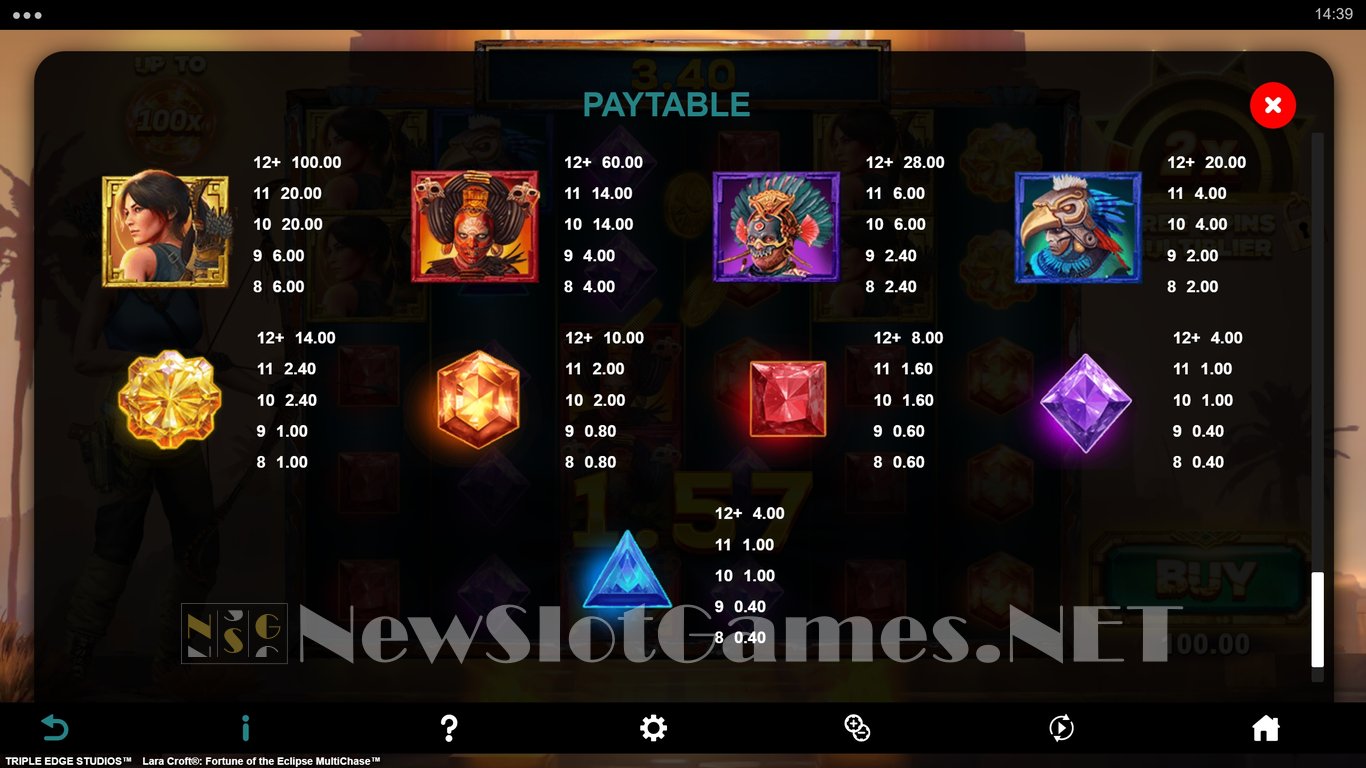Lara Croft Fortune of the Eclipse MultiChase Slot Slot Image in Demo - pic. 7