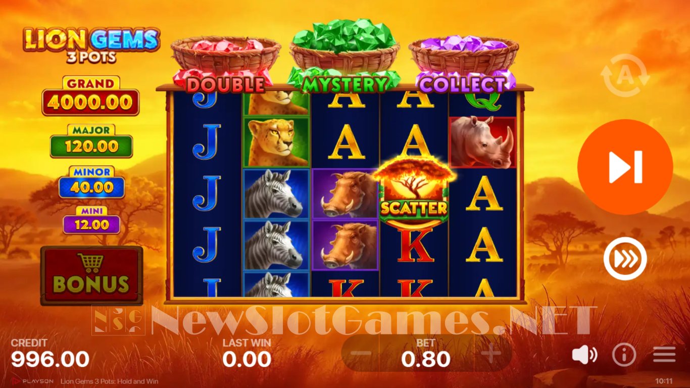 Lion Gems 3 Pots Hold and Win Slot Slot Image in Demo - pic. 4