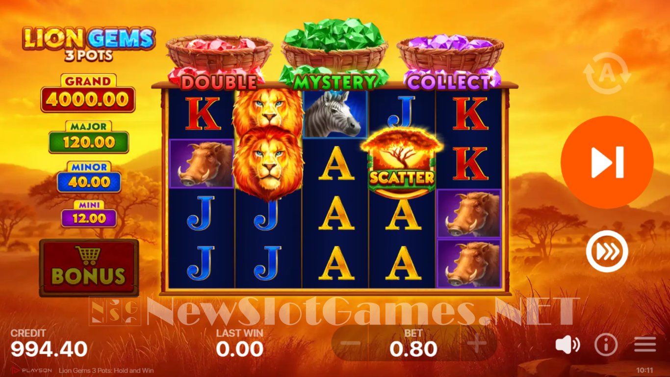 Lion Gems 3 Pots Hold and Win Slot Slot Image in Demo - pic. 5