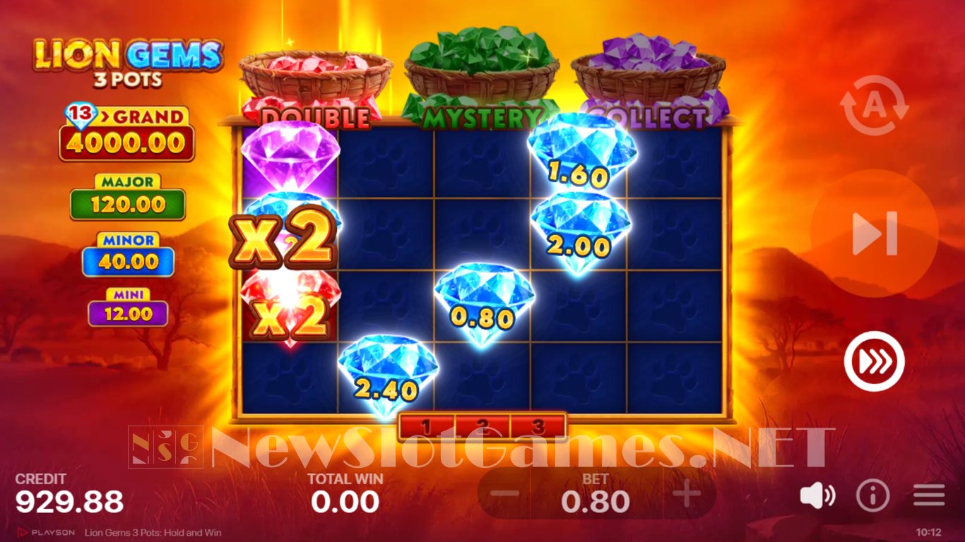 Lion Gems 3 Pots Hold and Win Slot Slot Image in Demo - pic. 8