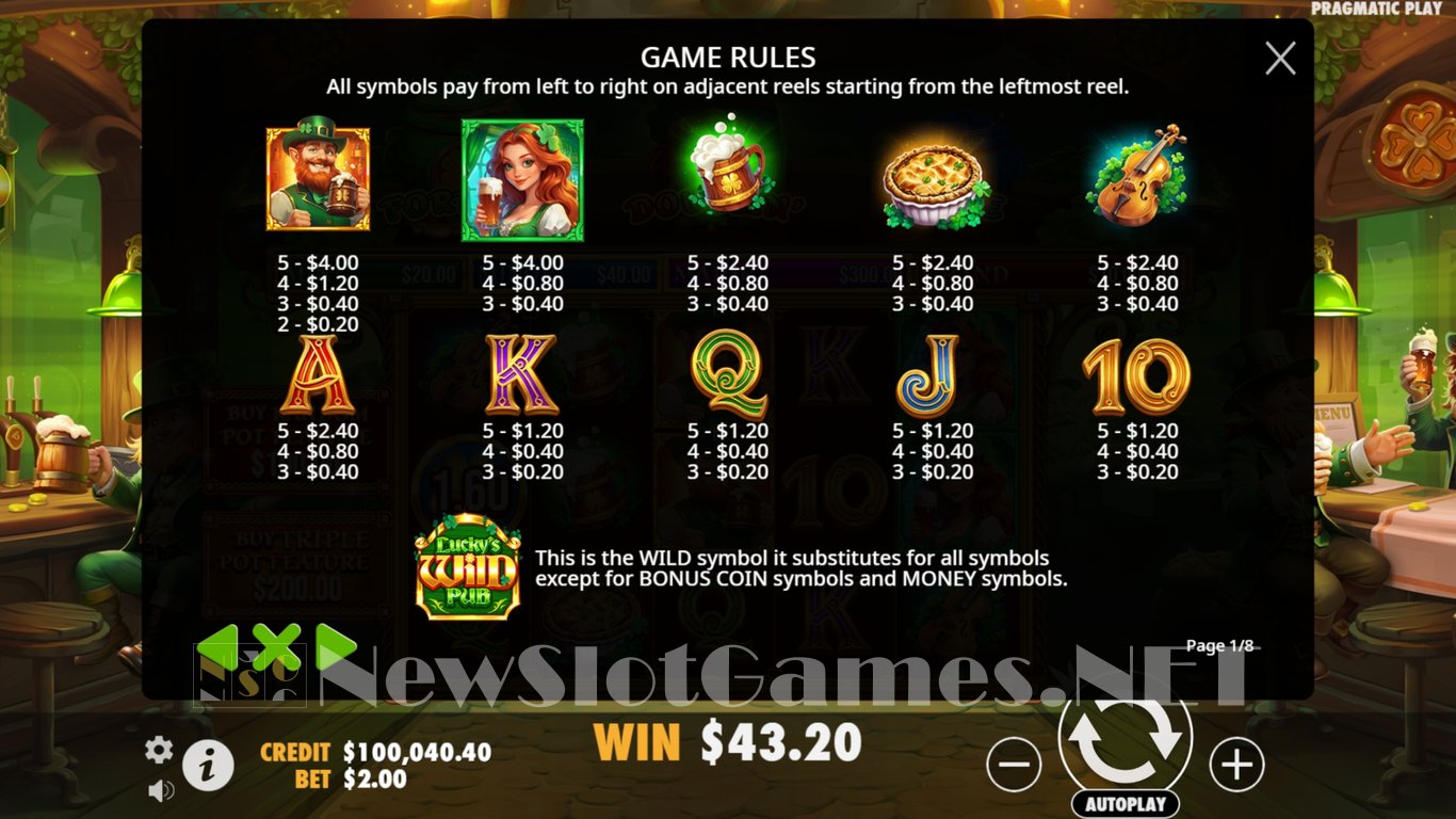 Luckys Wild Pub Slot Slot Image in Demo - pic. 7