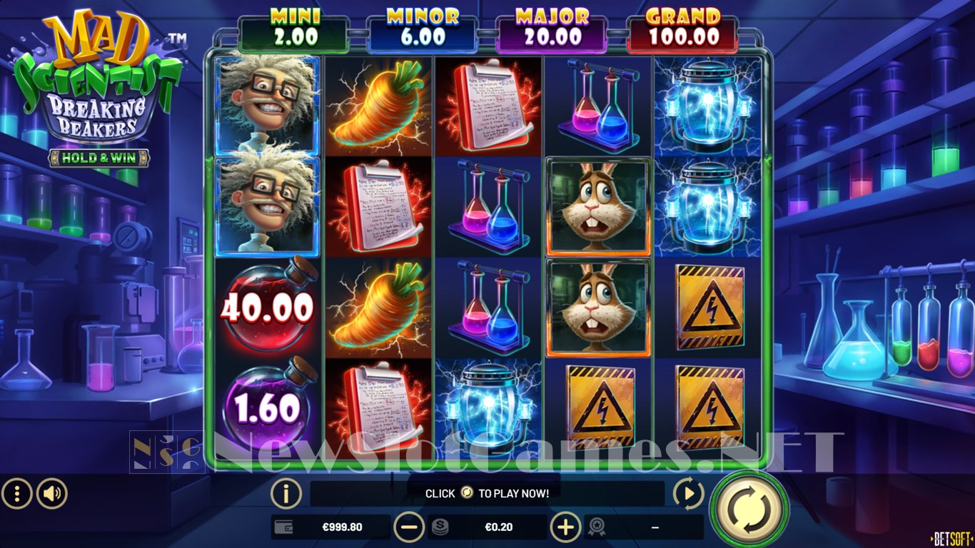 Mad Scientist Breaking Beakers Slot Demo Image