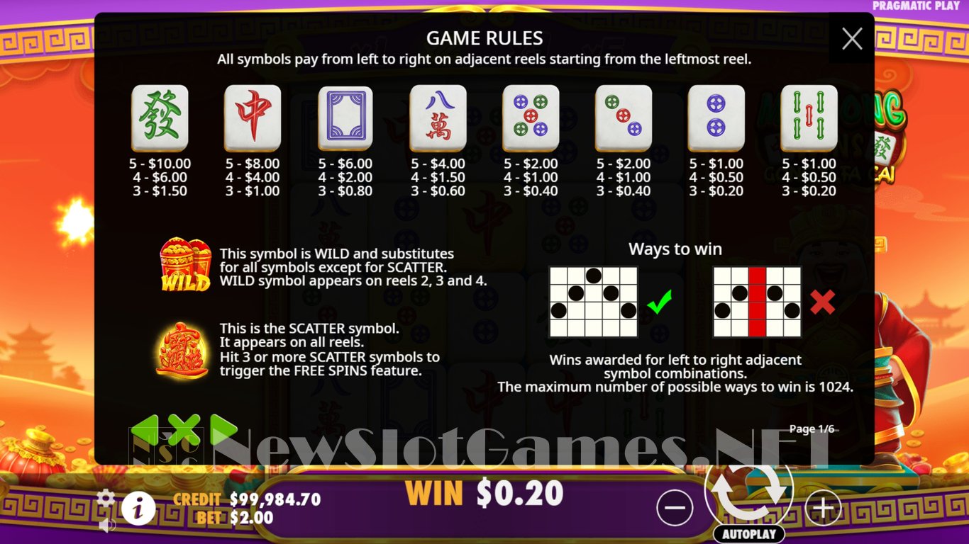 Mahjong Wins Gong Xi Fa Cai Slot Slot Image in Demo - pic. 8