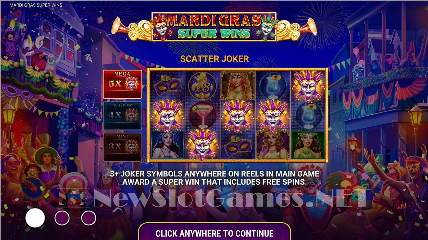 Mardi Gras Super Wins Slot Demo Image