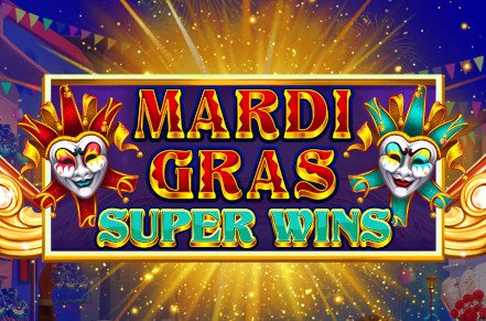 Mardi Gras Super Wins Slot Logo
