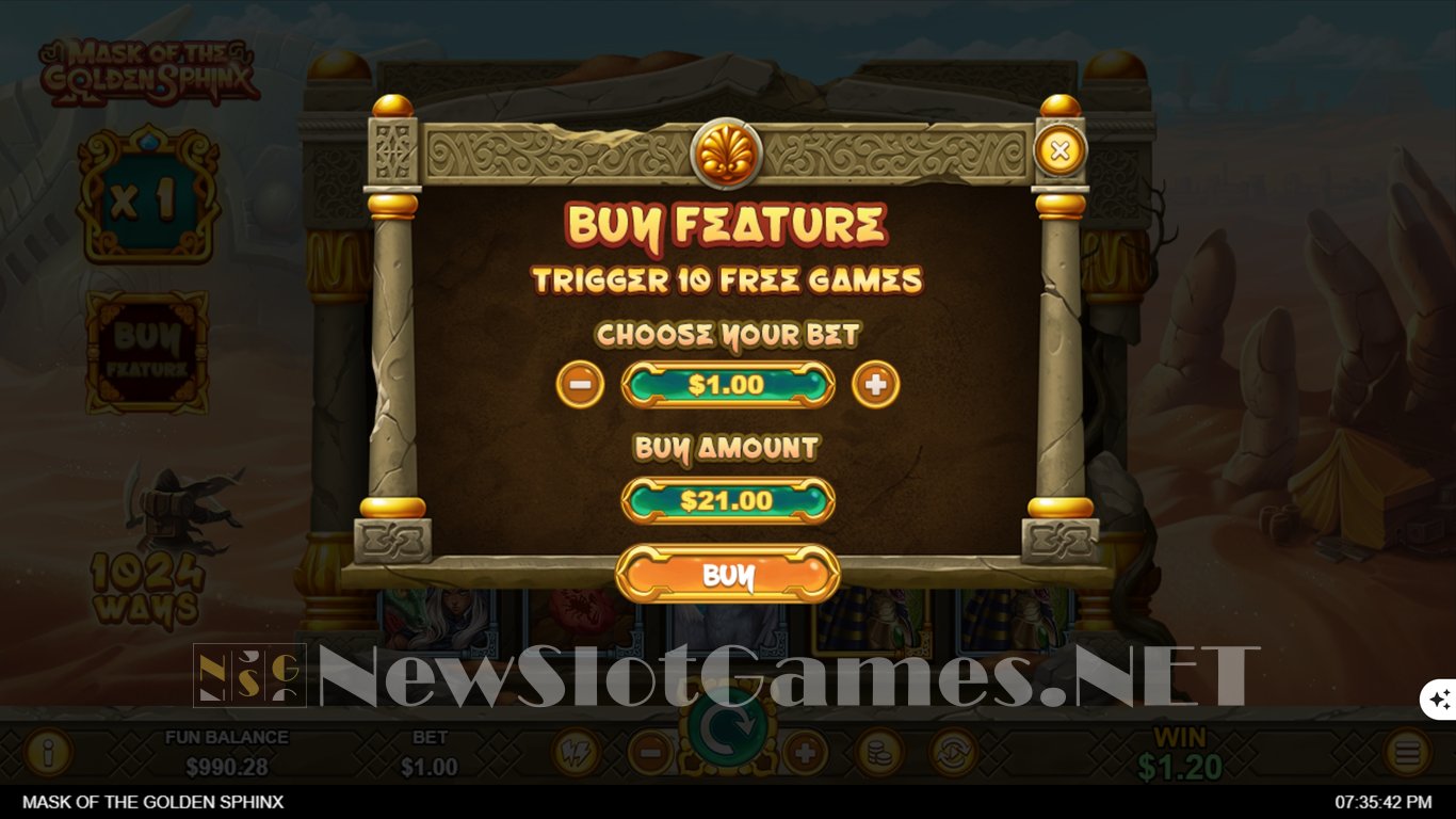 Mask of the Golden Sphinx Slot Slot Image in Demo - pic. 7