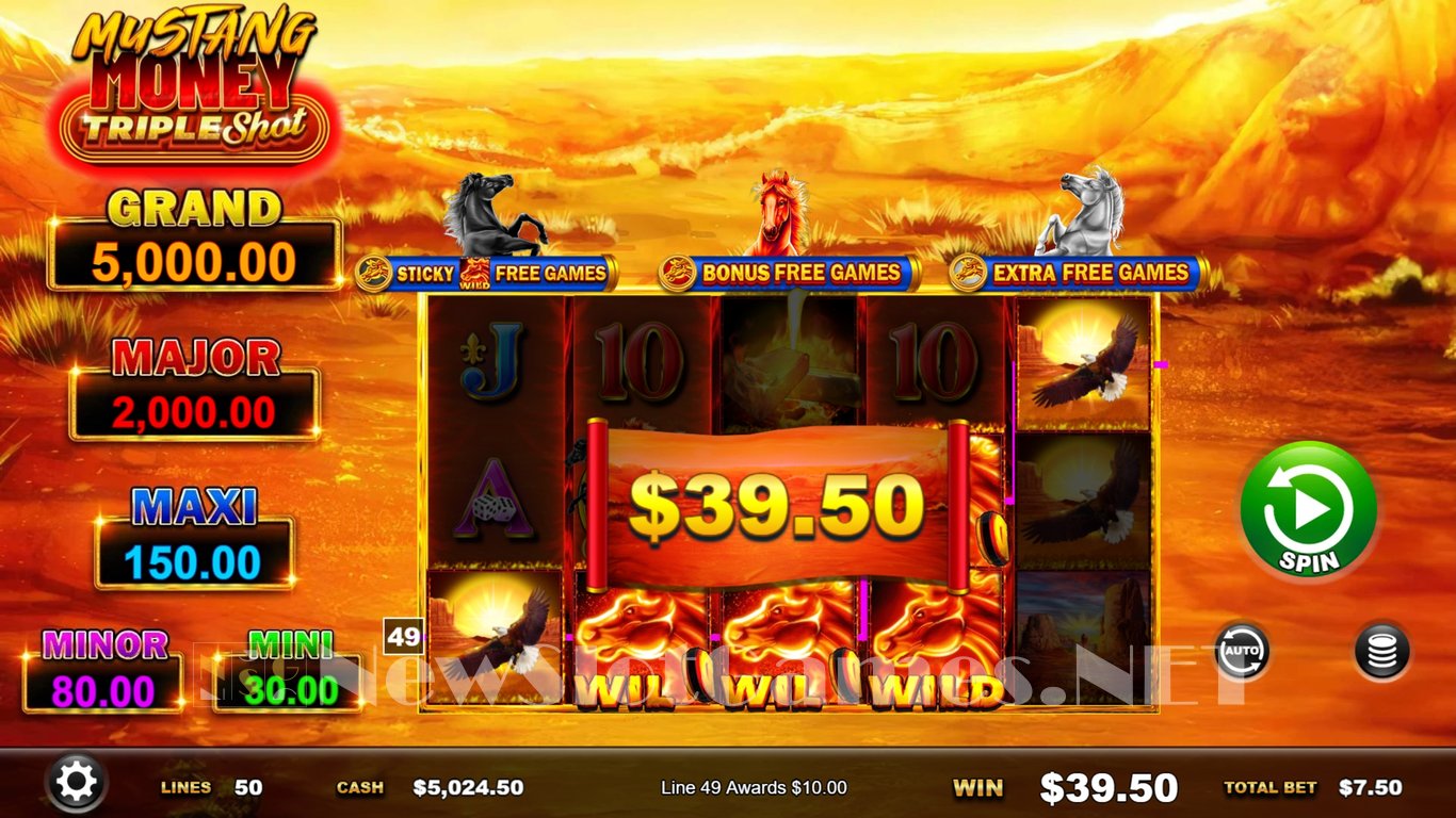 Mustang Money Triple Shot Slot Slot Image in Demo - pic. 3