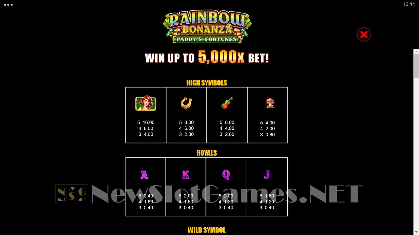 Rainbow Bonanza Paddys Fortunes Slot Slot Image in Demo - pic. 12