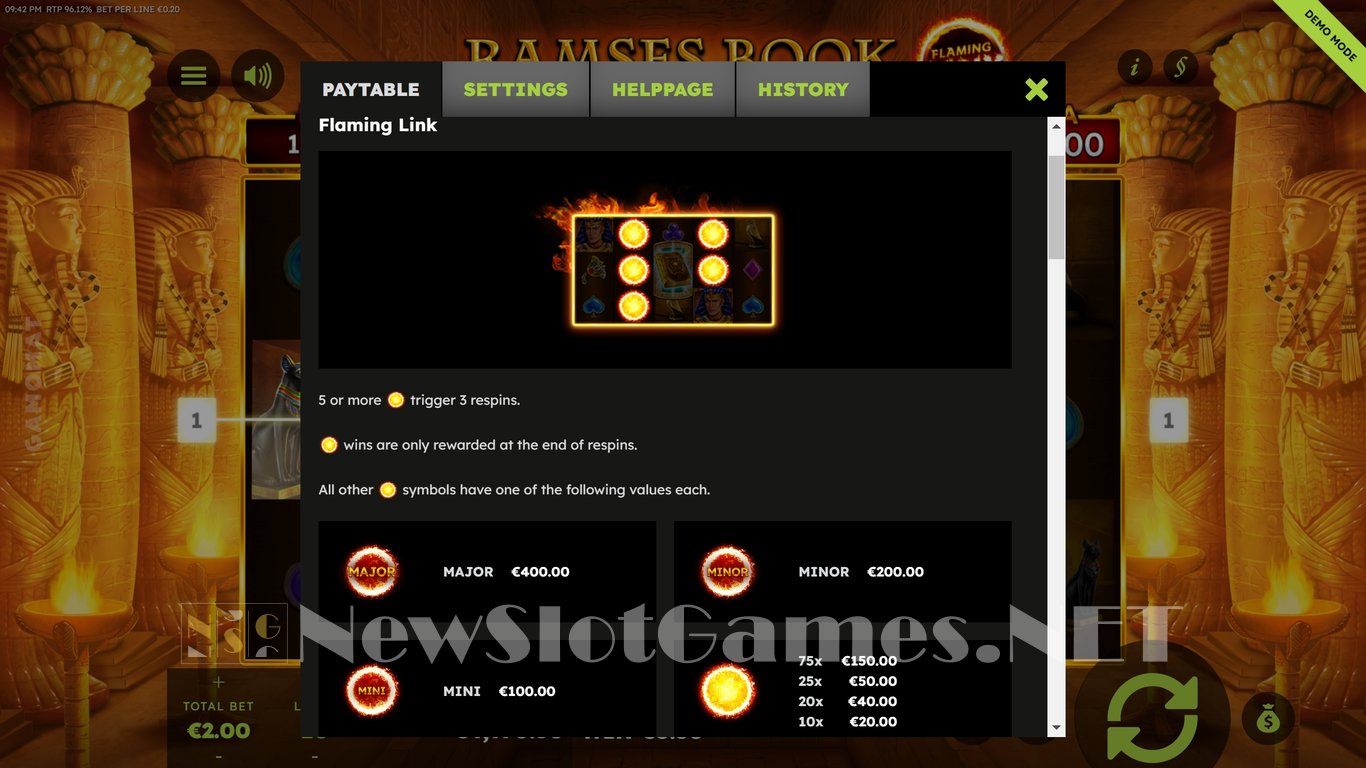 Ramses Book Flaming Link Slot Slot Image in Demo - pic. 6